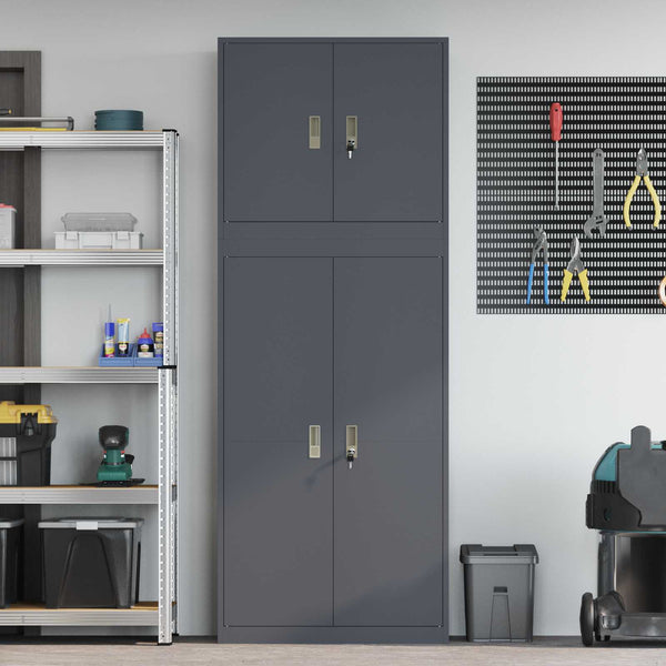 Säilytyskaappi 2 kpl Antrasiitti 80 x 40 x 210 cm Teräs