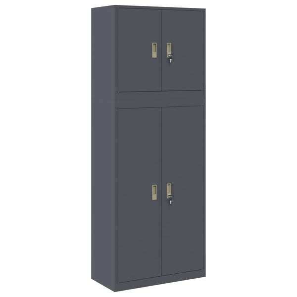 Säilytyskaappi 2 kpl Antrasiitti 80 x 40 x 210 cm Teräs