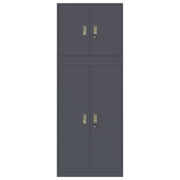 Säilytyskaappi 2 kpl Antrasiitti 80 x 40 x 210 cm Teräs