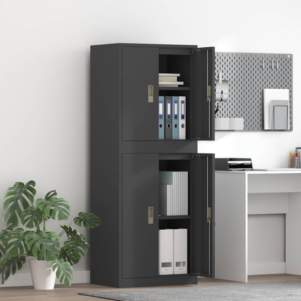 Säilytyskaappi 2 kpl Musta 60 x 40 x 160 cm Teräs Lukittava