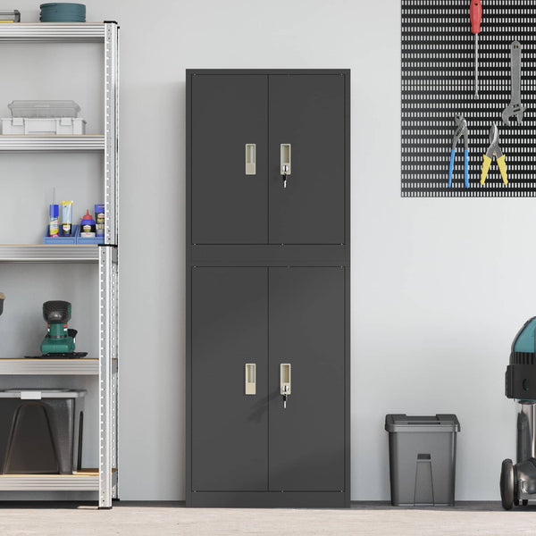Säilytyskaappi 2 kpl Musta 60 x 40 x 160 cm Teräs Lukittava