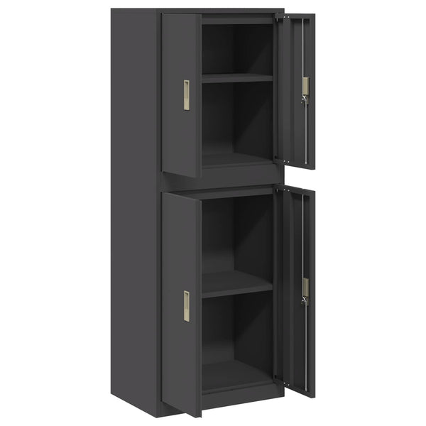 Säilytyskaappi 2 kpl Musta 60 x 40 x 160 cm Teräs Lukittava