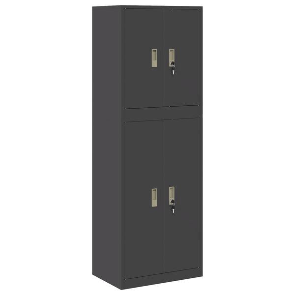 Säilytyskaappi 2 kpl Musta 60 x 40 x 175 cm Teräs Lukittava