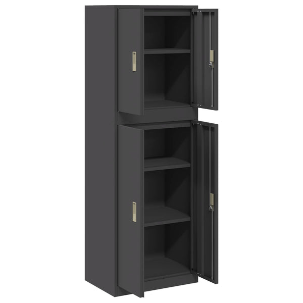 Säilytyskaappi 2 kpl Musta 60 x 40 x 175 cm Teräs Lukittava