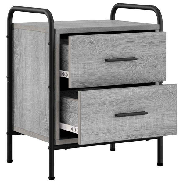 Yöpöytäkaappi 2 kpl Harmaa Sonoma 40 x 30 x 50 cm Tekninen puu