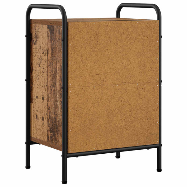 Yöpöytäkaappi 2 kpl Vanha puu 40 x 30 x 60 cm Tekninen puu