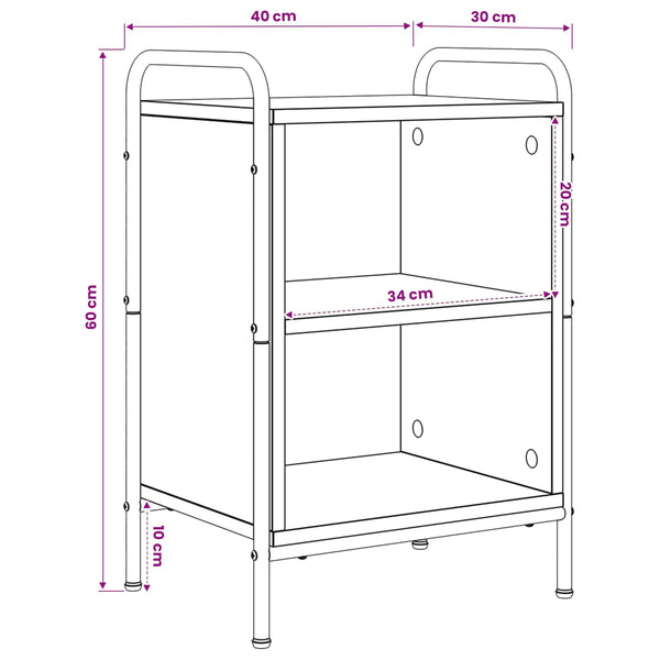 Yöpöytäkaappi 2 kpl Vanha puu 40 x 30 x 60 cm Tekninen puu