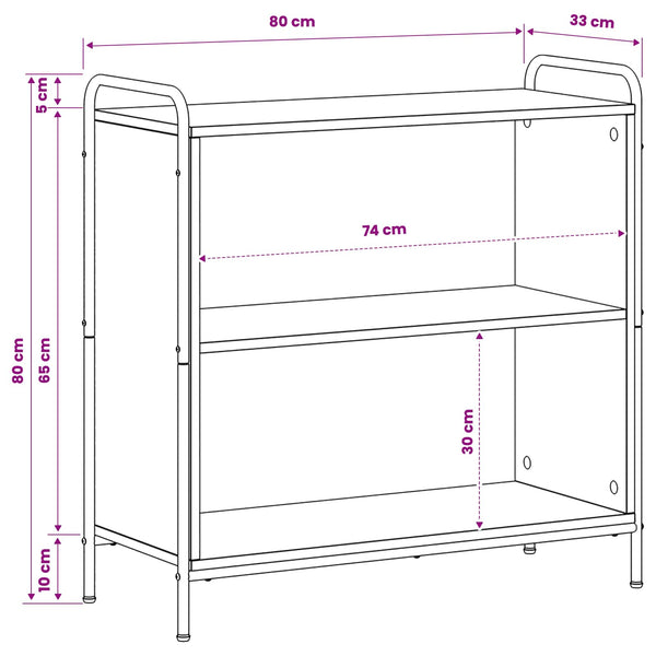 Kirjahylly 80 x 33 x 80 cm Tekninen puu Harmaa Sonoma