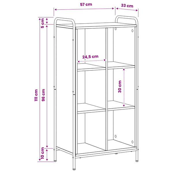 Kirjahylly 57 x 33 x 111 cm Tekninen puu Sonoma-tammi