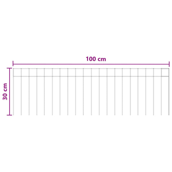 Puutarha-aitapaneeli 48 kpl 100 x 30 cm Galvanoitu teräs Hopea