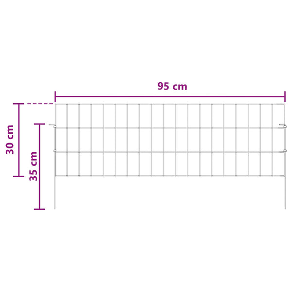 Puutarha-aita, jossa on paalut 24 kpl 95 x 30 cm Hopea