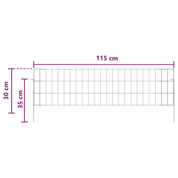 Puutarha-aita, jossa on paalut 24 kpl 115 x 30 cm Hopea