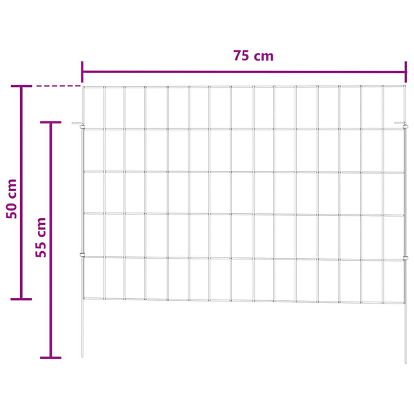 Puutarha-aita, jossa on paalut 24 kpl 75 x 50 cm Hopea