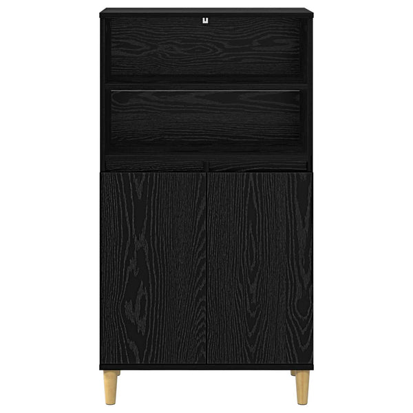 Korkea kaappi Musta tammi 60 x 36 x 110 cm Tekninen puu