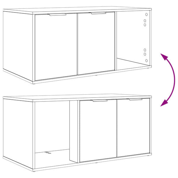 Kissakotelo Huonekalu Musta tammi 100 x 49 x 45 cm Tekninen puu