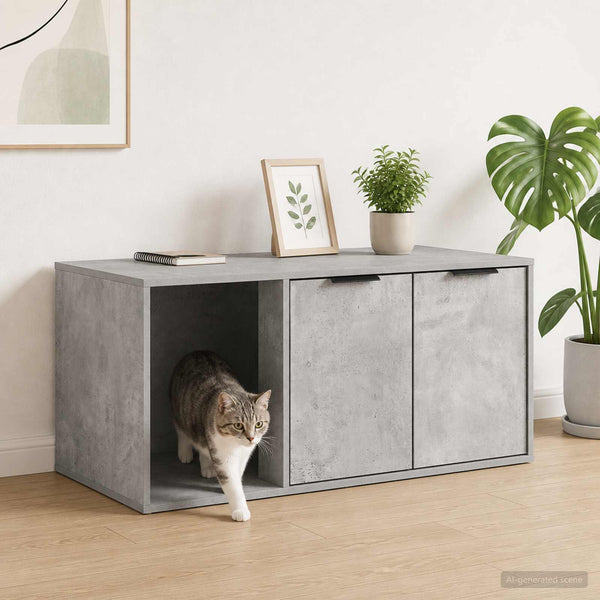 Kissakotelo Huonekalu Betoninharmaa 100 x 49 x 45 cm