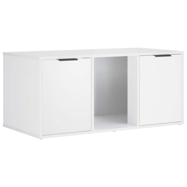 Kissakotelo Huonekalu valkoinen 100 x 49 x 45 cm Tekninen puu