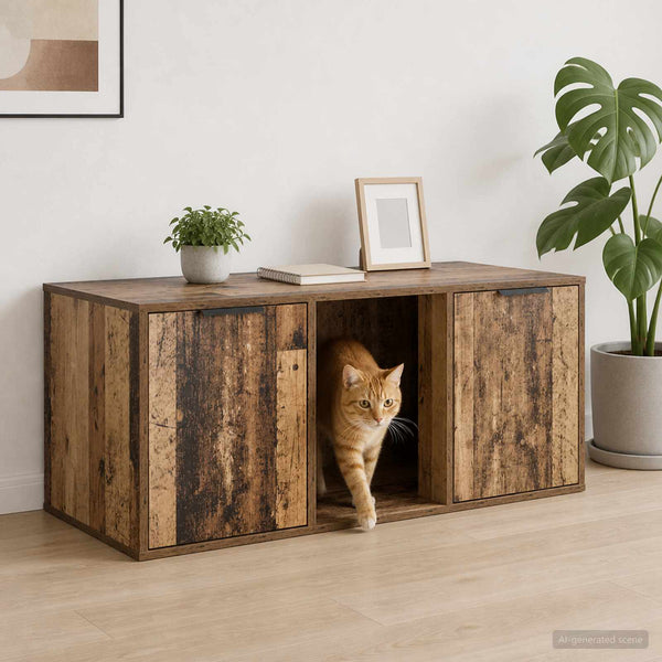 Kissakotelo Huonekalu Vanha puu 100 x 49 x 45 cm Tekninen puu