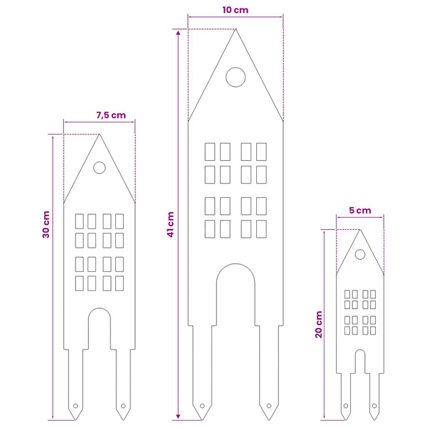 Puutarhakeppi 3 kpl 41 x 10 x 0,08 cm Kylmävalssattu teräs
