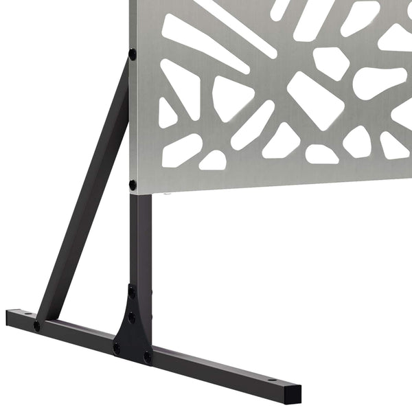 Yksityisyysnäyttö 100 x 50 x 180 cm Galvanoitu teräs Hopea