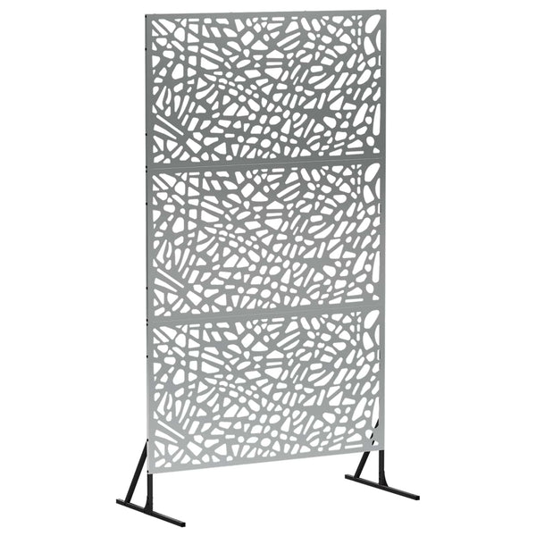 Yksityisyysnäyttö 100 x 50 x 180 cm Galvanoitu teräs Hopea