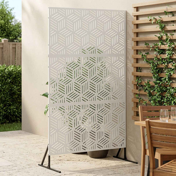 Yksityisyysnäyttö 100 x 50 x 180 cm Teräs valkoinen