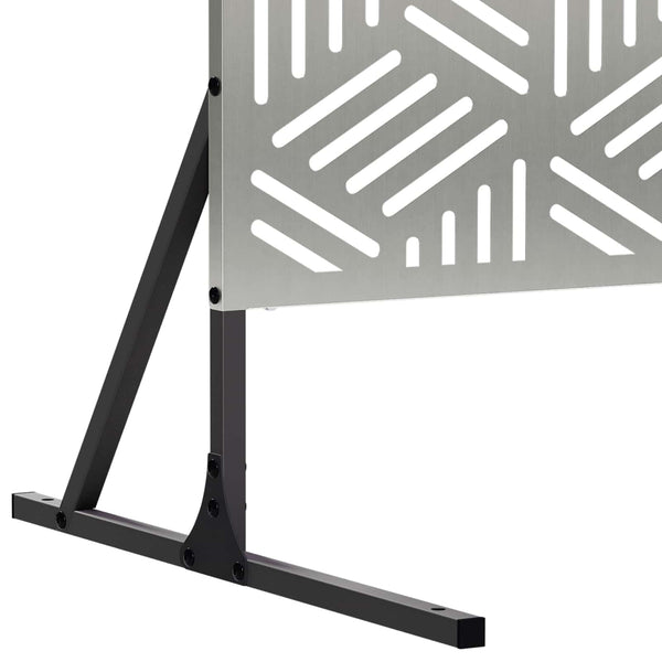 Yksityisyysnäyttö 100 x 50 x 180 cm Galvanoitu teräs Hopea