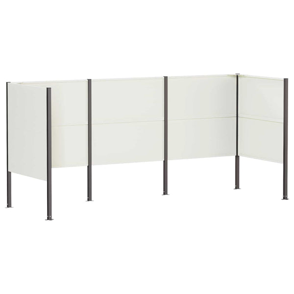 Roska-astian näyttö 249 x 85 x 113 cm Teräs valkoinen
