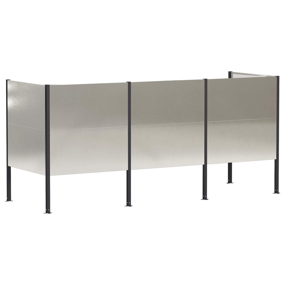 Roska-astian näyttö 249 x 85 x 113 cm Ruostumaton teräs Hopea