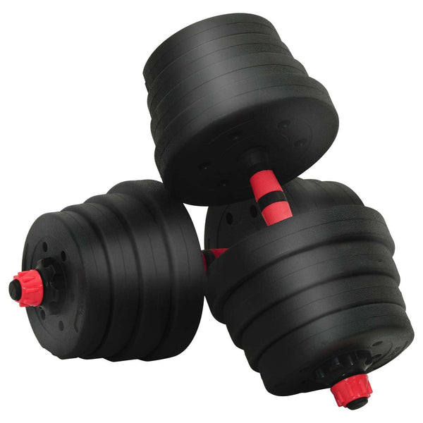 2-in-1 Käsipainosetti 40kg Musta ja punainen