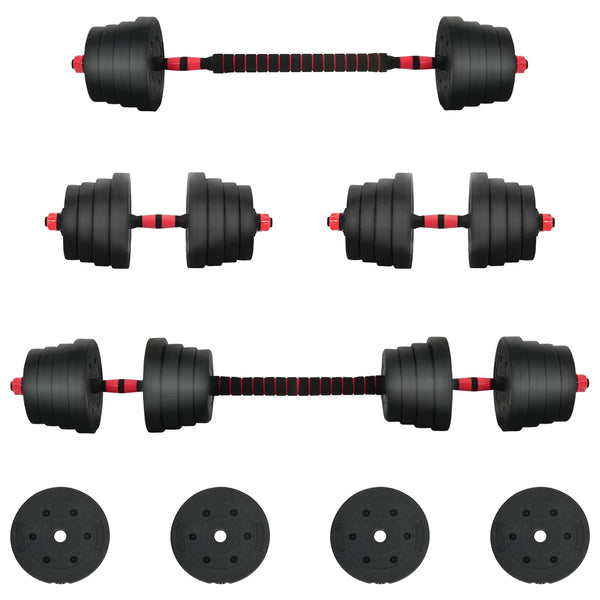 2-in-1 Käsipainosetti 40kg Musta ja punainen