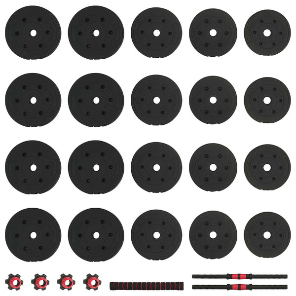 2-in-1 Käsipainosetti 40kg Musta ja punainen