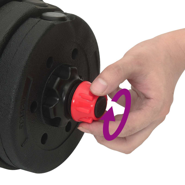 2-in-1 Käsipainosetti 40kg Musta ja punainen