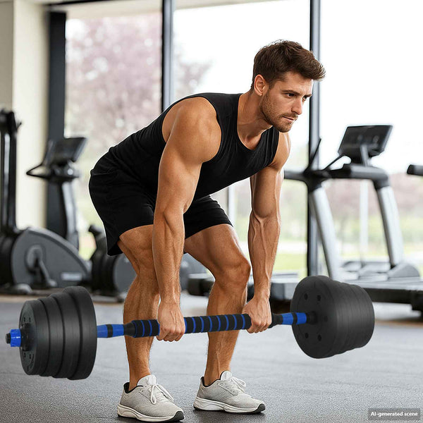 2-in-1 Käsipainosetti 40kg Musta ja Sininen