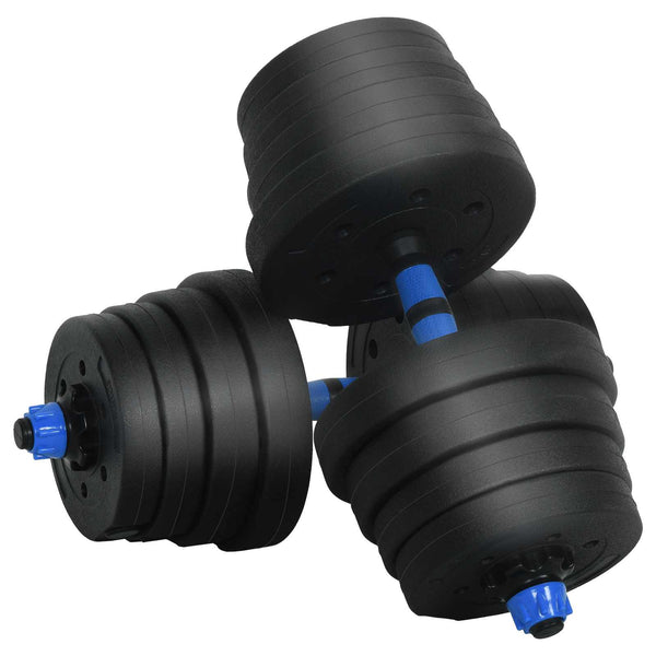 2-in-1 Käsipainosetti 40kg Musta ja Sininen