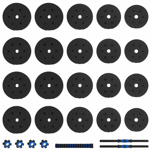 2-in-1 Käsipainosetti 40kg Musta ja Sininen
