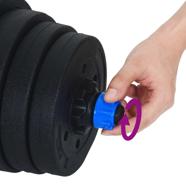 2-in-1 Käsipainosetti 40kg Musta ja Sininen