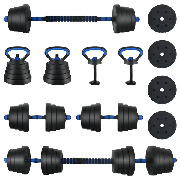 4-in-1 Käsipainosetti 40kg Musta ja Sininen