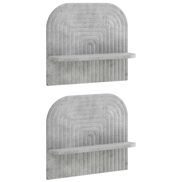 Seinähylly 2 kpl Betoninharmaa 41 x 13,5 x 37,5 cm Tekninen puu