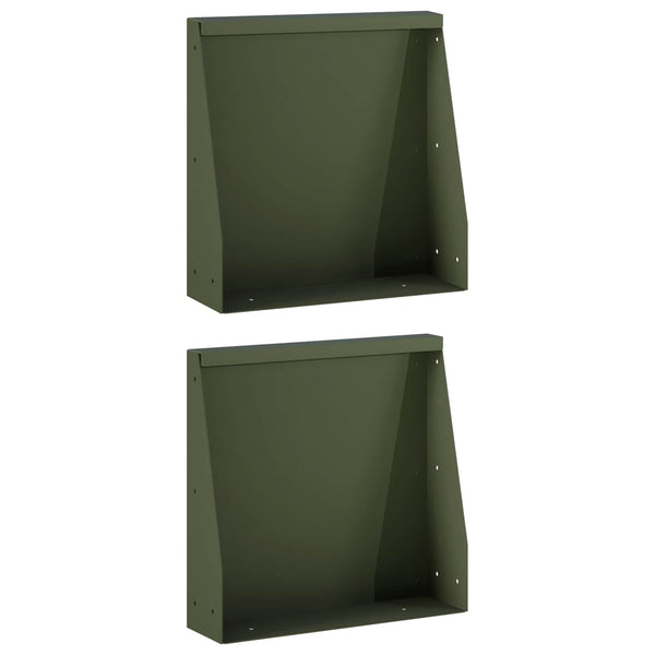 Pato 2 kpl 40 x 12 x 30 cm Teräs Oliivinvihreä