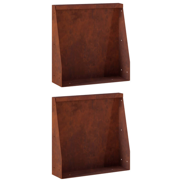 Pato 2 kpl 40 x 12 x 30 cm Säänkestävä teräs Ruosteinen
