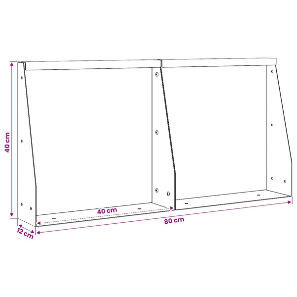 Pato 2 kpl 40 x 12 x 40 cm Teräs Oliivinvihreä