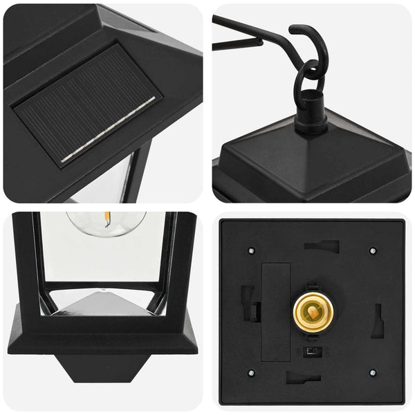 Seinävalaisin with LED Bulb 2 kpl Musta 19 x 14 x 25 cm