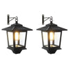 Seinävalaisin with LED Bulb 2 kpl Musta 19 x 14 x 25 cm
