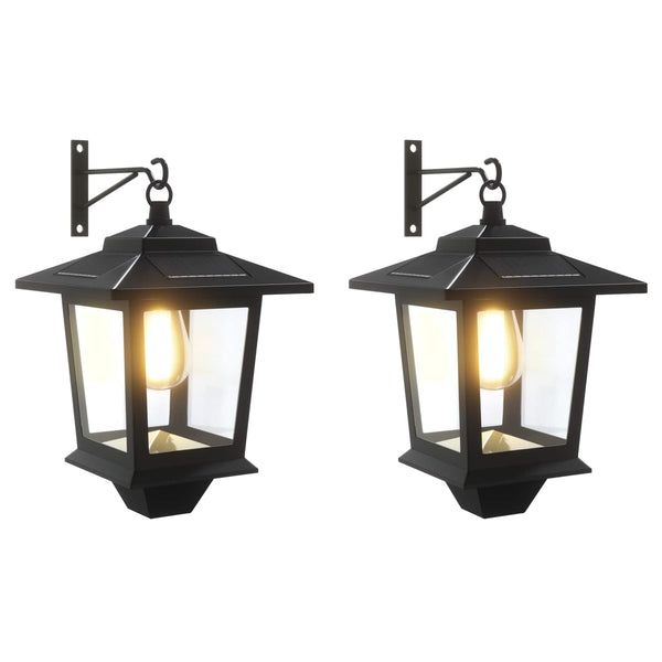 Seinävalaisin with LED Bulb 2 kpl Musta 19 x 14 x 25 cm