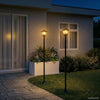 Lyhtypylväs-setti with LED Bulb 2 kpl Musta 16 x 16 x 156 cm