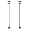 Lyhtypylväs-setti with LED Bulb 2 kpl Musta 16 x 16 x 156 cm