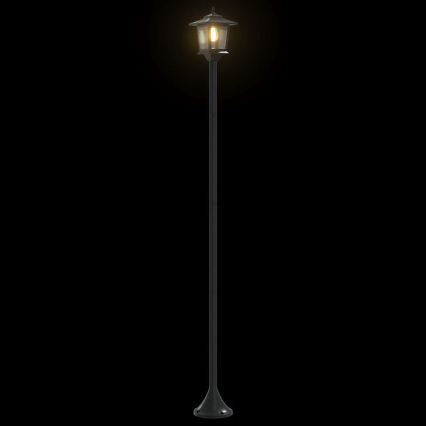 Lyhtypylväs-setti with LED Bulb 2 kpl Musta 16 x 16 x 156 cm