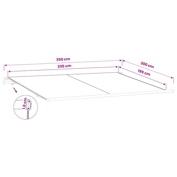 Markiisin vaihtokangas Kerma 350 x 200 cm Polyesteri