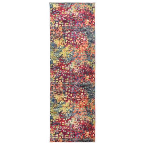 Mattojuoksija LESAKA värikäs 80 x 450 cm Timantti sametti